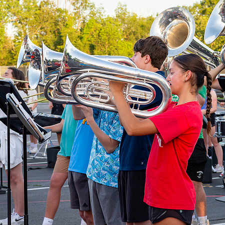 This image of the Greendale Marching Band is from their rehearsal on June 18, 2024. #GreendaleMarchingBand2024 #T2 #BandsOfAmerica2024 #BOA20242024