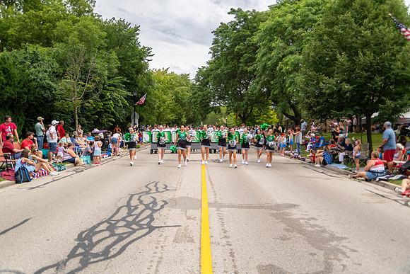 This image of the Greendale Marching Band is from their parade performance on July 4, 2024. #GreendaleMarchingBand2024 #T2 #BandsOfAmerica2024 #BOA20242024