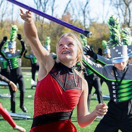 This image of the Greendale Marching Band is from their performance for the elementary and middle school students on October 25, 2024. #GreendaleMarchingBand2024 #T2 #BandsOfAmerica2024 #BOA20242024