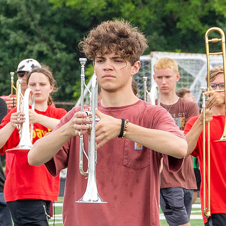 This image of the Greendale Marching Band is from their rehearsal on July 16, 2024. #GreendaleMarchingBand2024 #T2 #BandsOfAmerica2024 #BOA20242024